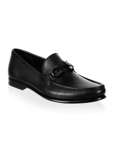 Ferragamo Men's Gancini Crown Bit Leather Loafers - Black - Size 13 | Thumbnail 2 Ferragamo Men's Gancini Crown Bit Leather Loafers - Black - Size 13 | Thumbnail 2
