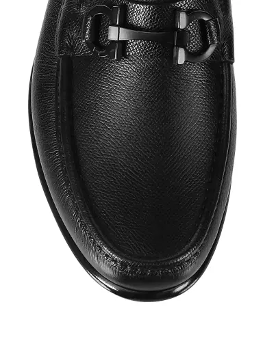 Ferragamo Men's Gancini Crown Bit Leather Loafers - Black - Size 13 | Thumbnail 4 Ferragamo Men's Gancini Crown Bit Leather Loafers - Black - Size 13 | Thumbnail 4