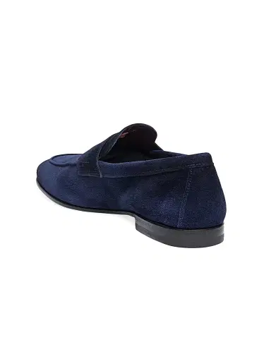 Santoni Men's Carlos Suede Penny Loafers - Blue - Size 11 | Thumbnail 4 Santoni Men's Carlos Suede Penny Loafers - Blue - Size 11 | Thumbnail 4