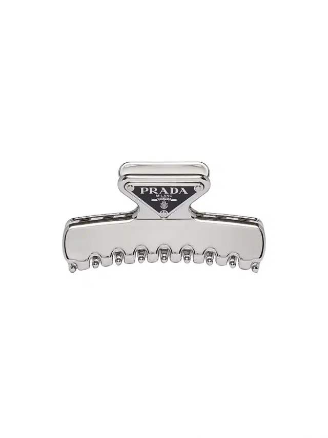Prada Women's Metal Hair Clip - Silver