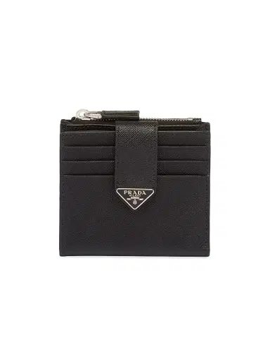 Prada Men's Saffiano And Leather Card Holder - Black | Thumbnail 1