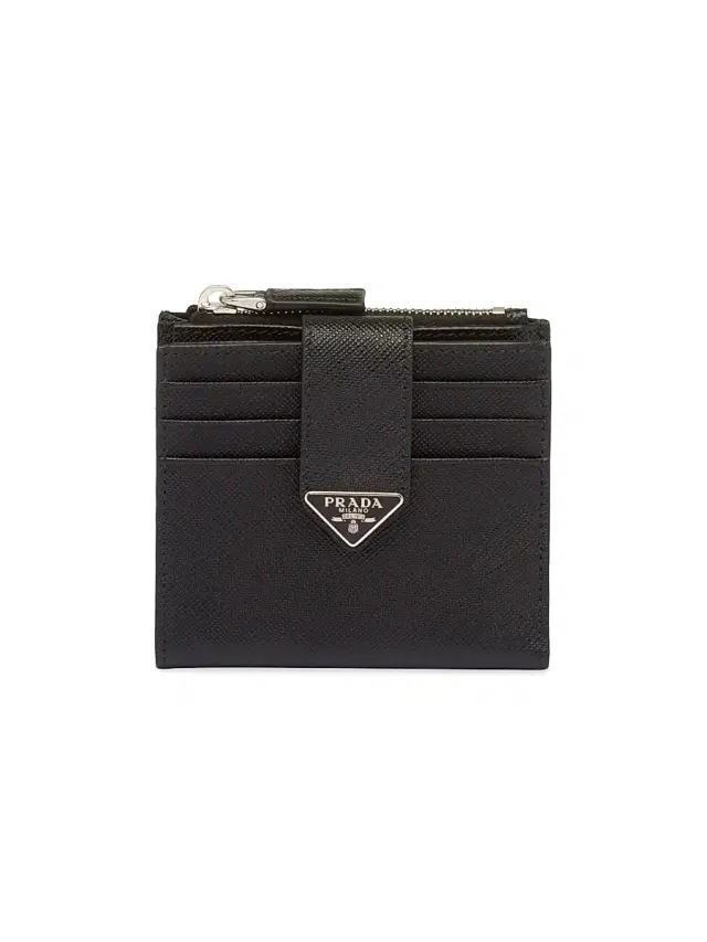 Prada Men's Saffiano And Leather Card Holder - Black