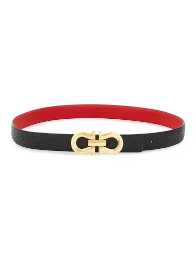 Ferragamo Women's Gancio Contour Reversible & Adjustable Cut-to-Size Leather Belt - Nero | Thumbnail 1 Ferragamo Women's Gancio Contour Reversible & Adjustable Cut-to-Size Leather Belt - Nero | Thumbnail 1