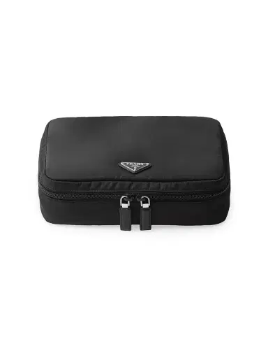 Prada Men's Medium Re-Nylon Zipper Pouch - Black | Thumbnail 1
