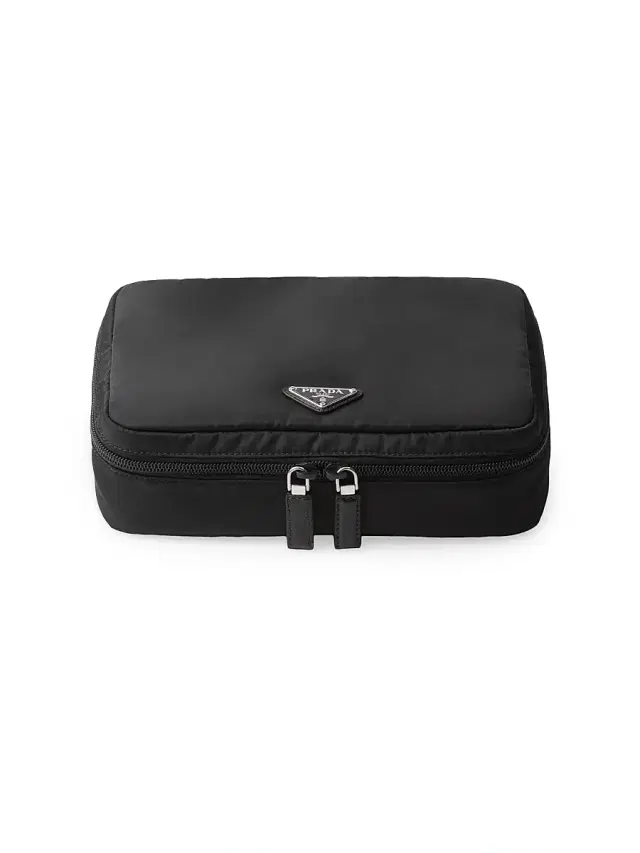 Prada Men's Medium Re-Nylon Zipper Pouch - Black