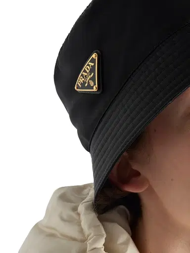 Prada Women's Re-Nylon Bucket Hat - Black Gold - Size Large | Thumbnail 2