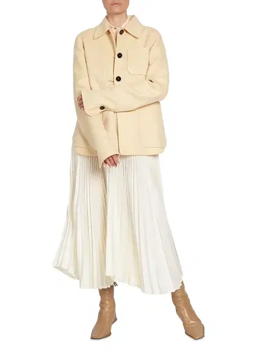 Jil Sander Women's Cashmere Shirt Jacket - Butter - Size 6 | Thumbnail 2