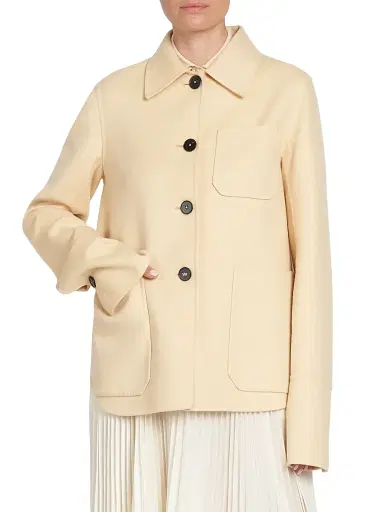 Jil Sander Women's Cashmere Shirt Jacket - Butter - Size 6 | Thumbnail 3