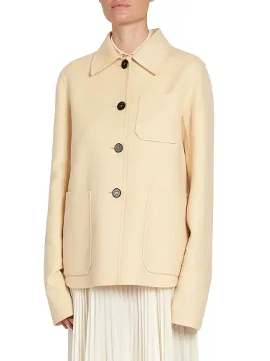 Jil Sander Women's Cashmere Shirt Jacket - Butter - Size 6 | Thumbnail 4