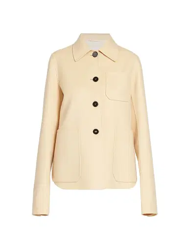 Jil Sander Women's Cashmere Shirt Jacket - Butter - Size 6 | Thumbnail 1