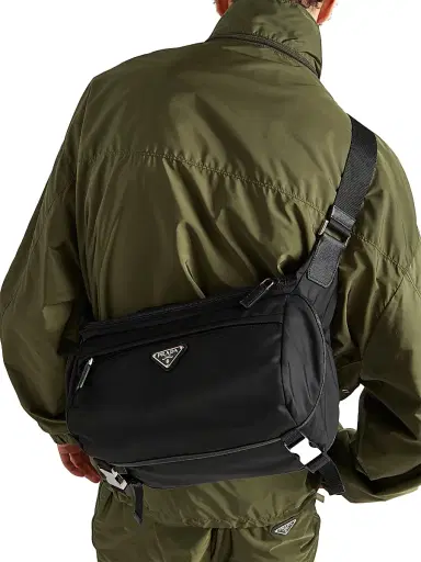 Prada Men's Re-Nylon And Saffiano Leather Shoulder Bag | Thumbnail 2 Prada Men's Re-Nylon And Saffiano Leather Shoulder Bag | Thumbnail 2