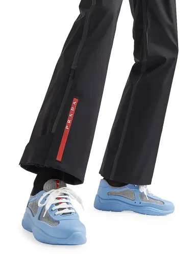 Prada Women's America's Cup Soft Rubber and Bike Fabric Sneakers - Light Blue - Size 6 | Thumbnail 2