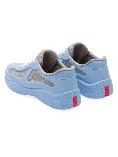 Prada Women's America's Cup Soft Rubber and Bike Fabric Sneakers - Light Blue - Size 6 | Thumbnail 4