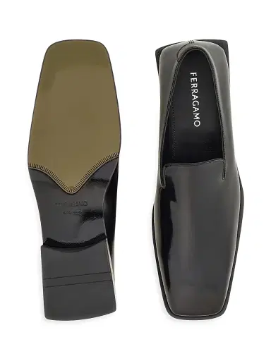 FERRAGAMO Men's Chagall Leather Loafers - Nero | Thumbnail 4 FERRAGAMO Men's Chagall Leather Loafers - Nero | Thumbnail 4