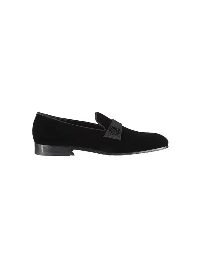 Men's Velvet Gancio Loafers - Black