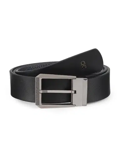 Ferragamo Men's Classic Leather Buckle Belt - Nero Midnight - Size 46 | Thumbnail 3