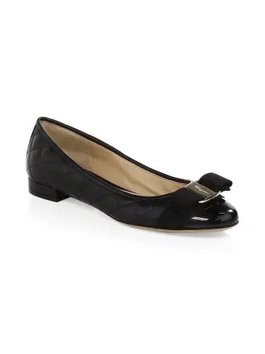 Ferragamo Women's Varina Quilted Leather Ballet Flats - Nero - Size 8 | Thumbnail 2 Ferragamo Women's Varina Quilted Leather Ballet Flats - Nero - Size 8 | Thumbnail 2