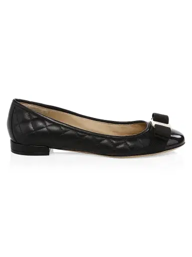 Ferragamo Women's Varina Quilted Leather Ballet Flats - Nero - Size 8 | Thumbnail 1 Ferragamo Women's Varina Quilted Leather Ballet Flats - Nero - Size 8 | Thumbnail 1