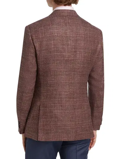 Giorgio Armani Men's Textured Wool-Blend Two-Button Sport Coat - Pink | Thumbnail 5 Giorgio Armani Men's Textured Wool-Blend Two-Button Sport Coat - Pink | Thumbnail 5