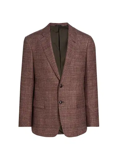Giorgio Armani Men's Textured Wool-Blend Two-Button Sport Coat - Pink | Thumbnail 1 Giorgio Armani Men's Textured Wool-Blend Two-Button Sport Coat - Pink | Thumbnail 1