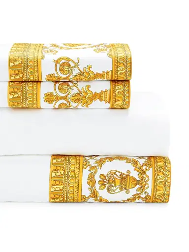 Versace Barocco Cotton 280-Thread Count 4-Piece Sheet Set - Black Gold Queen | Thumbnail 1 Versace Barocco Cotton 280-Thread Count 4-Piece Sheet Set - Black Gold Queen | Thumbnail 1