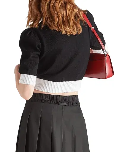 Prada Women's Cropped Cotton Cardigan | Thumbnail 5