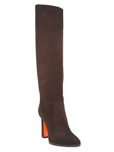 Santoni Women's 90MM Suede Half-Zip Boots - Brown - Size 10 | Thumbnail 2 Santoni Women's 90MM Suede Half-Zip Boots - Brown - Size 10 | Thumbnail 2