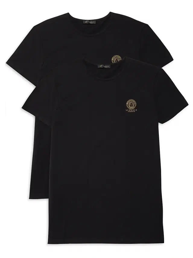 Versace Men's 2-Pack Logo T-Shirt - Black