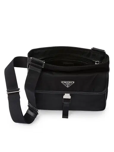 Prada Men's Re-Nylon and Saffiano Leather Shoulder Bag - Black | Thumbnail 4