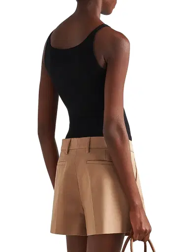 Prada Women's Silk Tank Top With Logo - Black | Thumbnail 3 Prada Women's Silk Tank Top With Logo - Black | Thumbnail 3