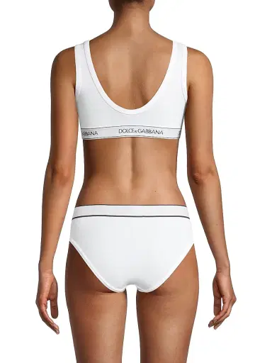 Dolce & Gabbana Women's Logo Band Sports Bra - Optical White - Size XL | Thumbnail 4