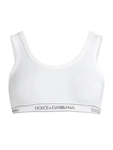 Dolce & Gabbana Women's Logo Band Sports Bra - Optical White - Size XL | Thumbnail 1