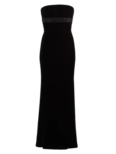 Giorgio Armani Women's Crystal-Embellished Velvet Strapless Gown | Thumbnail 1 Giorgio Armani Women's Crystal-Embellished Velvet Strapless Gown | Thumbnail 1