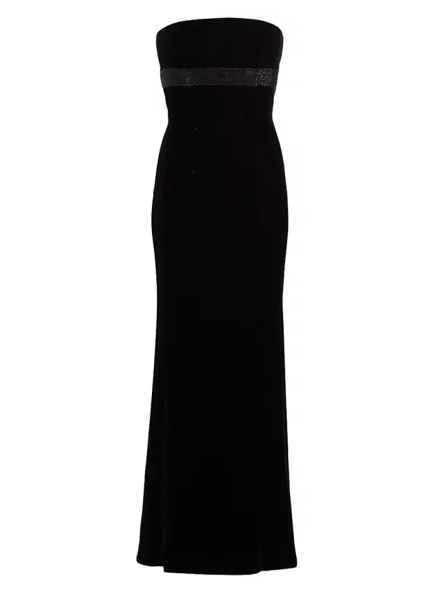 Giorgio Armani Women's Crystal-Embellished Velvet Strapless Gown - Printed