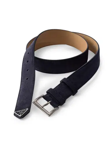 Prada Men's Suede Belt - Blue - Size 42 | Thumbnail 2 Prada Men's Suede Belt - Blue - Size 42 | Thumbnail 2