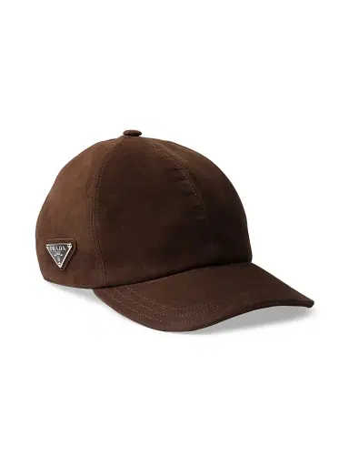 Prada Men's Suede Baseball Cap - Brown | Thumbnail 4