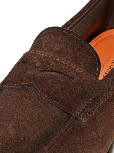 Santoni Men's Carlos Suede Penny Loafers | Thumbnail 5 Santoni Men's Carlos Suede Penny Loafers | Thumbnail 5
