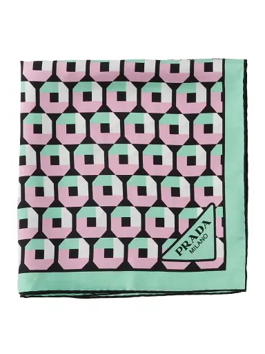 Prada Women's Printed Silk Twill 55CM Square Scarf | Thumbnail 2