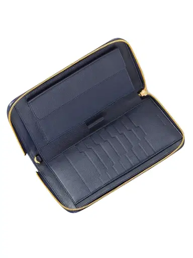 Stefano Ricci Men's Handmade Zip Around Wallet - Blue | Thumbnail 4 Stefano Ricci Men's Handmade Zip Around Wallet - Blue | Thumbnail 4