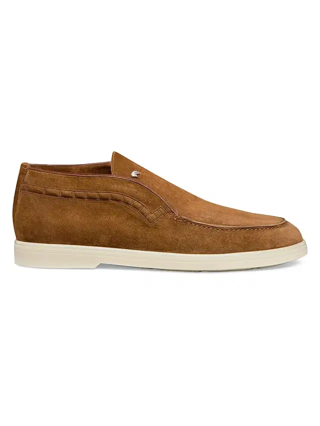 Stefano Ricci Men's Suede Slip-On Chukka Boots - Whisky