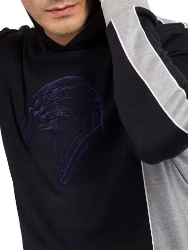 Stefano Ricci Men's Hooded Jogging Sweatshirt - Blue | Thumbnail 5 Stefano Ricci Men's Hooded Jogging Sweatshirt - Blue | Thumbnail 5