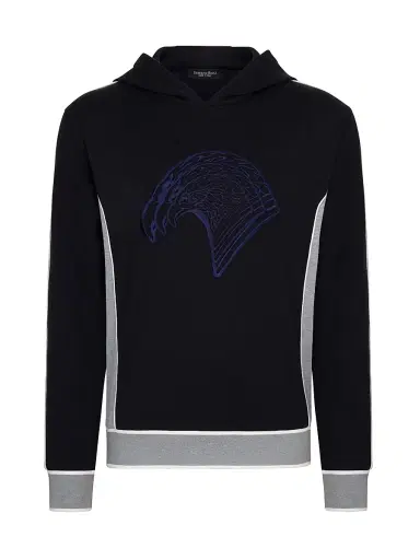 Stefano Ricci Men's Hooded Jogging Sweatshirt - Blue | Thumbnail 1 Stefano Ricci Men's Hooded Jogging Sweatshirt - Blue | Thumbnail 1