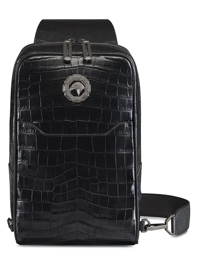 Stefano Ricci Men's Sling Backpack - Black