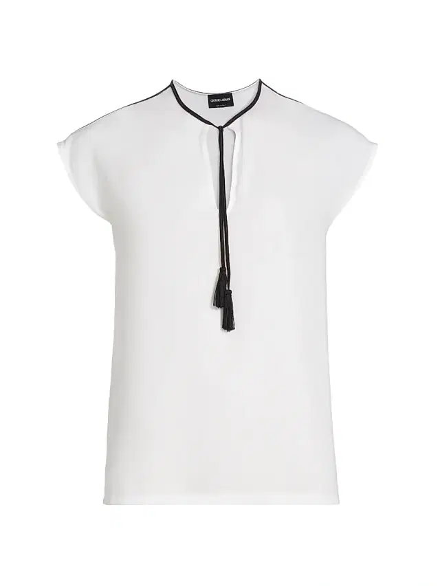 Giorgio Armani Women's Tassel Silk Georgette Blouse - Wind