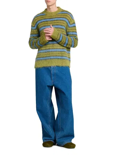 Marni Men's Fuzzy Wuzzy Brushed Stripe Sweater | Thumbnail 2