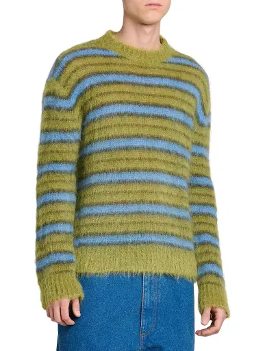 Marni Men's Fuzzy Wuzzy Brushed Stripe Sweater | Thumbnail 4