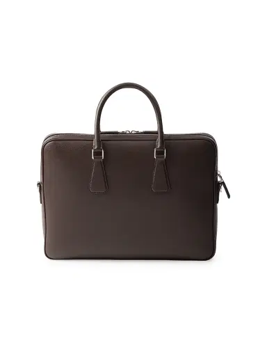 Prada Men's Saffiano Leather Briefcase - Brown | Thumbnail 3 Prada Men's Saffiano Leather Briefcase - Brown | Thumbnail 3