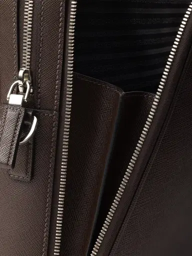 Prada Men's Saffiano Leather Briefcase - Brown | Thumbnail 6 Prada Men's Saffiano Leather Briefcase - Brown | Thumbnail 6