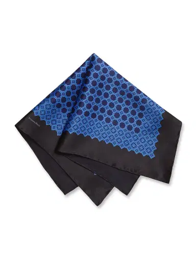 Stefano Ricci Men's Luxury Printed Silk Tie Set - Blue | Thumbnail 3 Stefano Ricci Men's Luxury Printed Silk Tie Set - Blue | Thumbnail 3