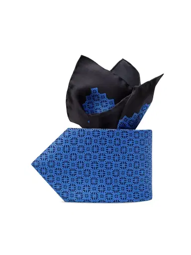 Stefano Ricci Men's Luxury Printed Silk Tie Set - Blue | Thumbnail 1 Stefano Ricci Men's Luxury Printed Silk Tie Set - Blue | Thumbnail 1